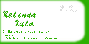 melinda kula business card